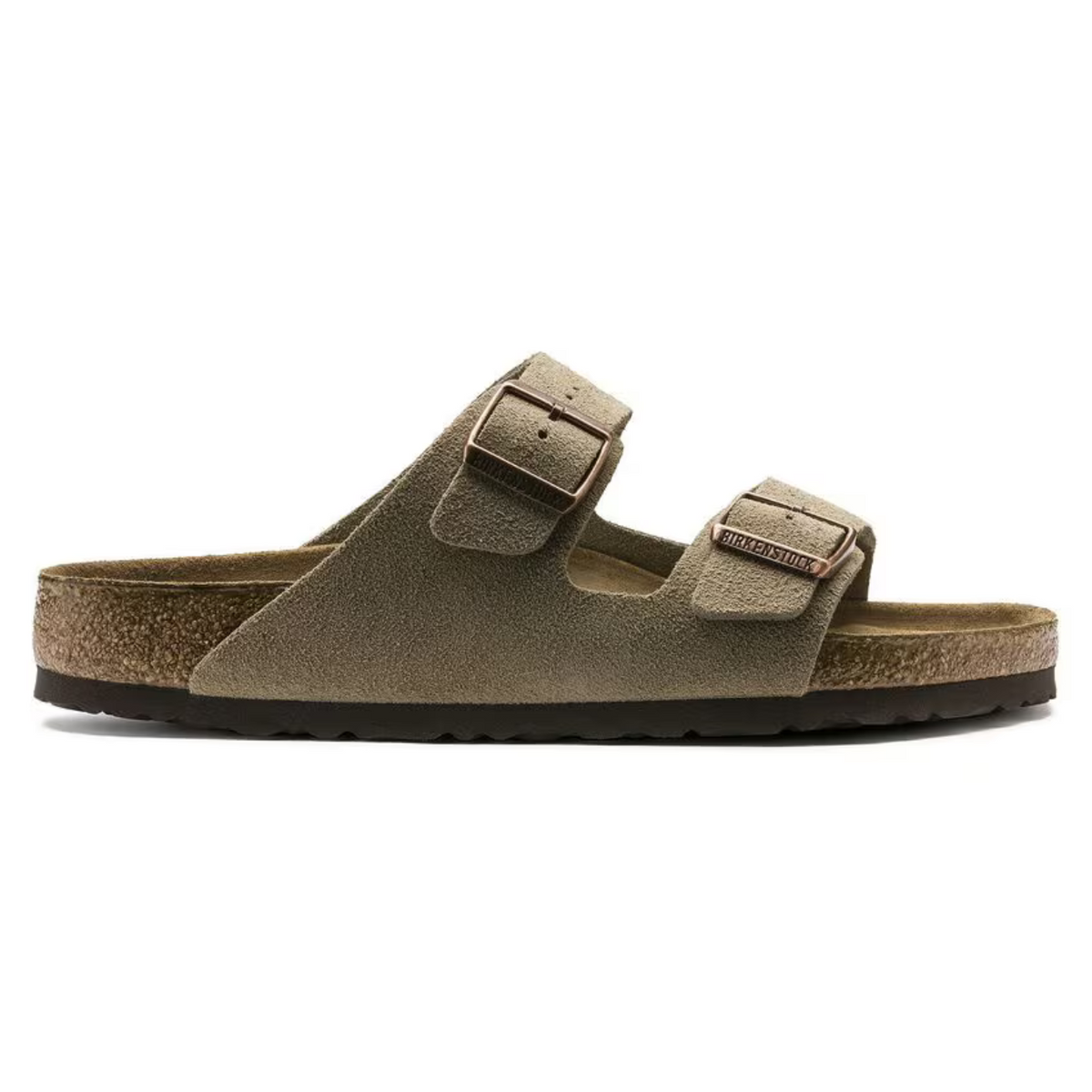 Birkenstock Arizona Taupe Suede Unisex Soft Footbed Sandals – Two-Strap Design