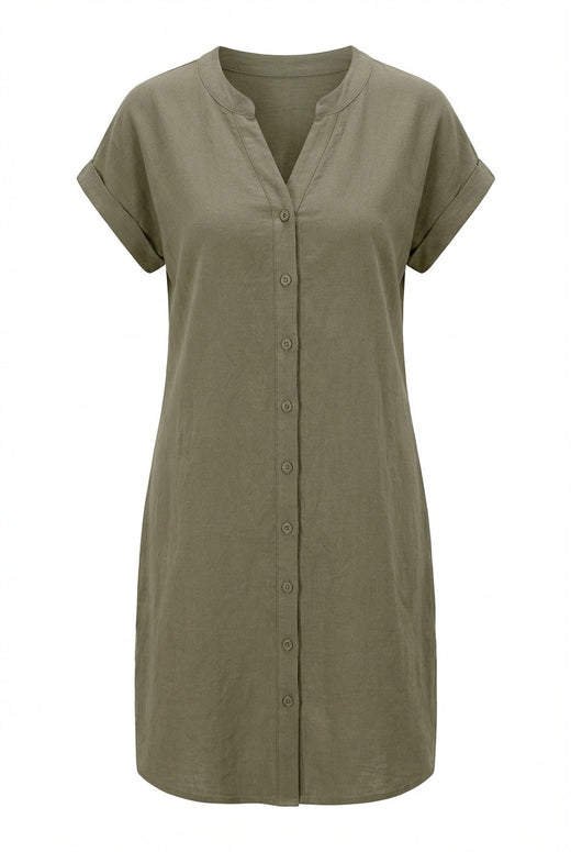 Avoria | Women’s Relaxed Fit Summer Dress Button Front Casual