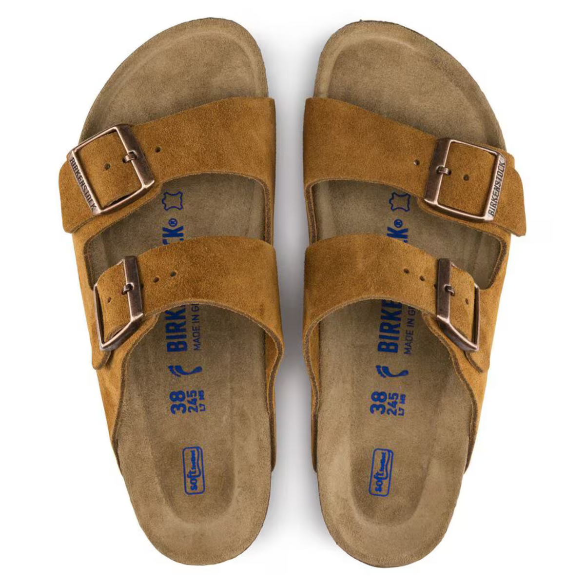 Birkenstock Arizona Mink Suede Unisex Two-Strap Sandals