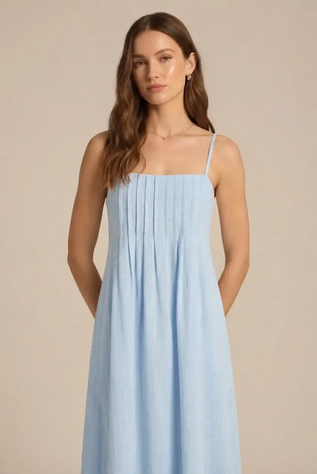 Avoria | Pleated Midi Dress Wedding Guest Elegant Summer Fit